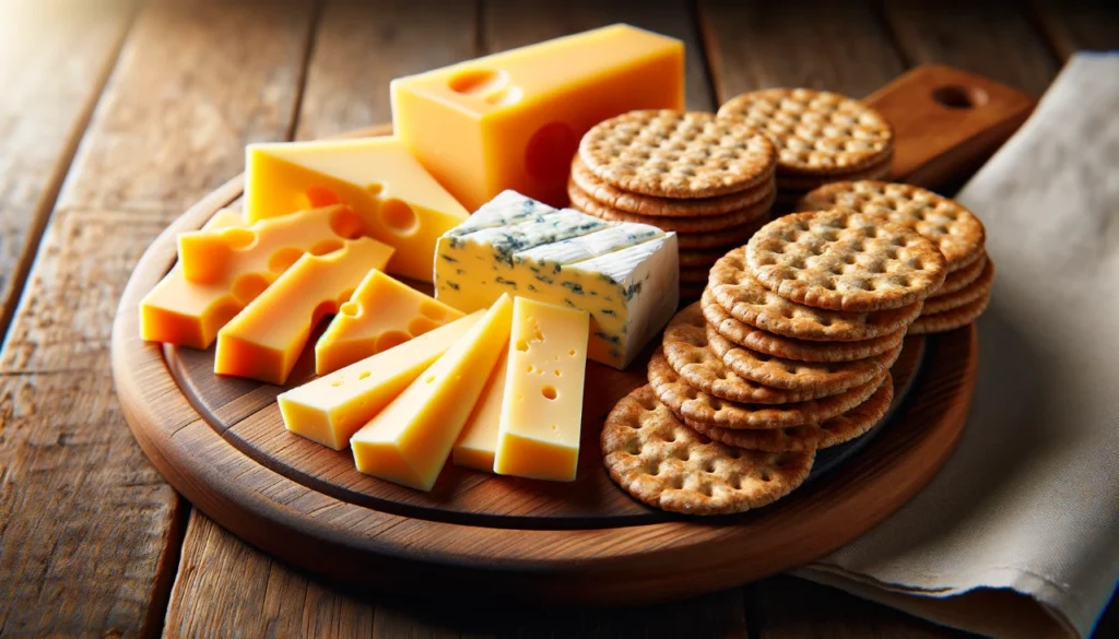 cheese and whole grain crackers