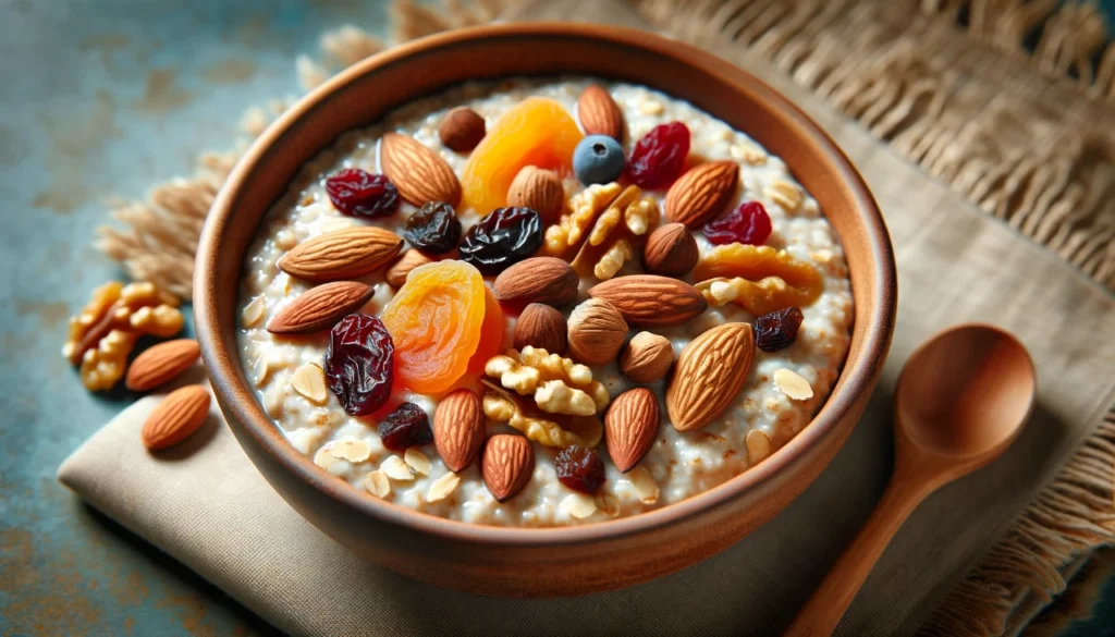 oatmeal with nuts and dried fruit