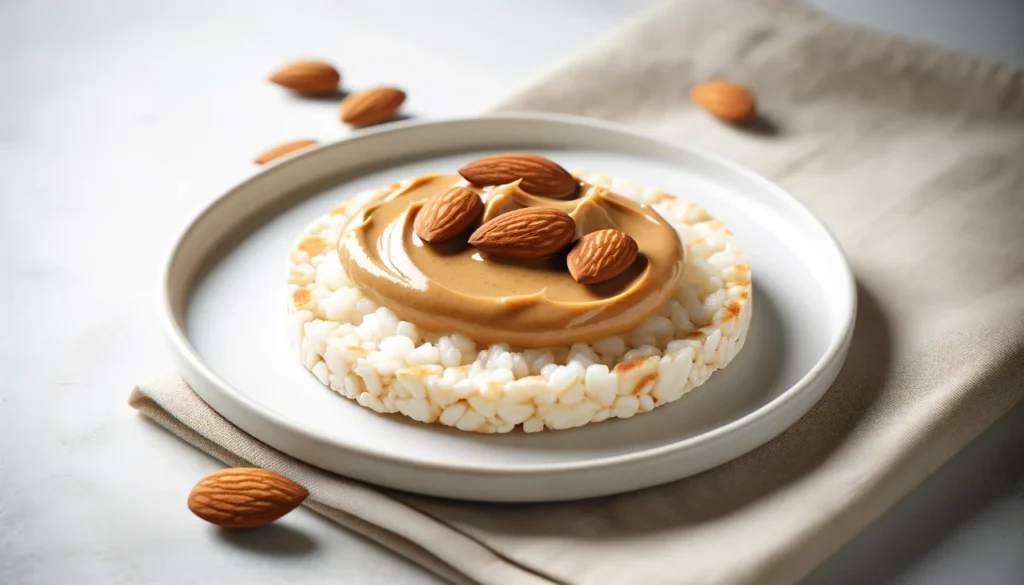 rice cake with almond butter