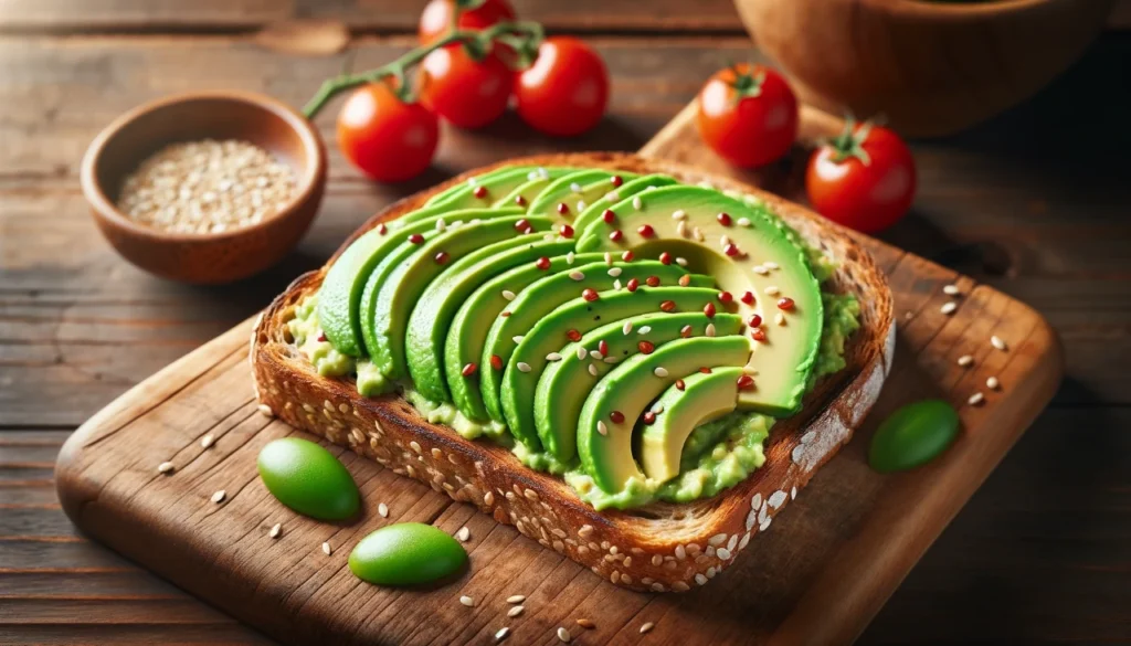 whole grain toast with avocado